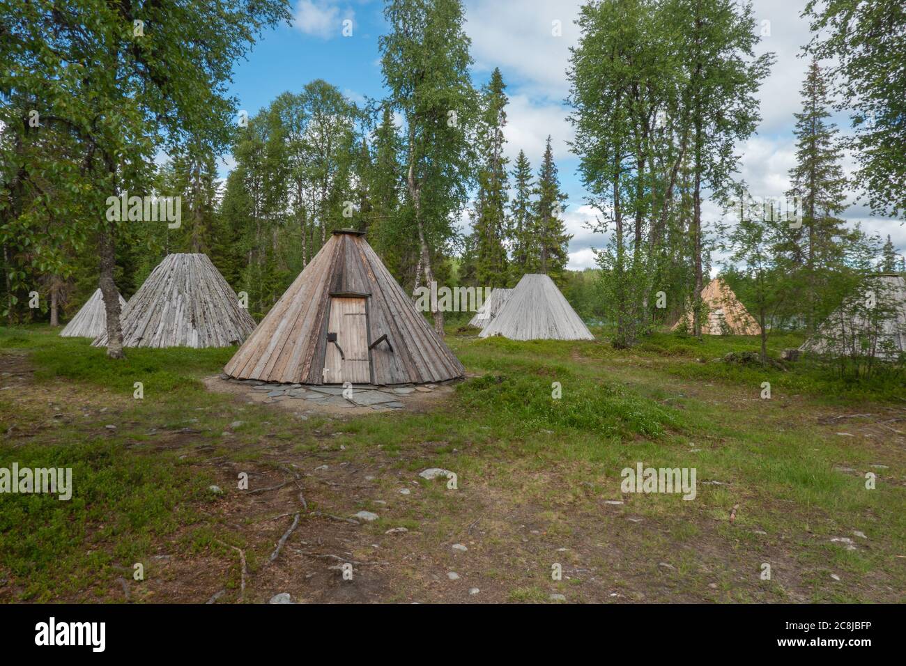 Goahti oder Hütte in Schwedisch lappland Stockfoto