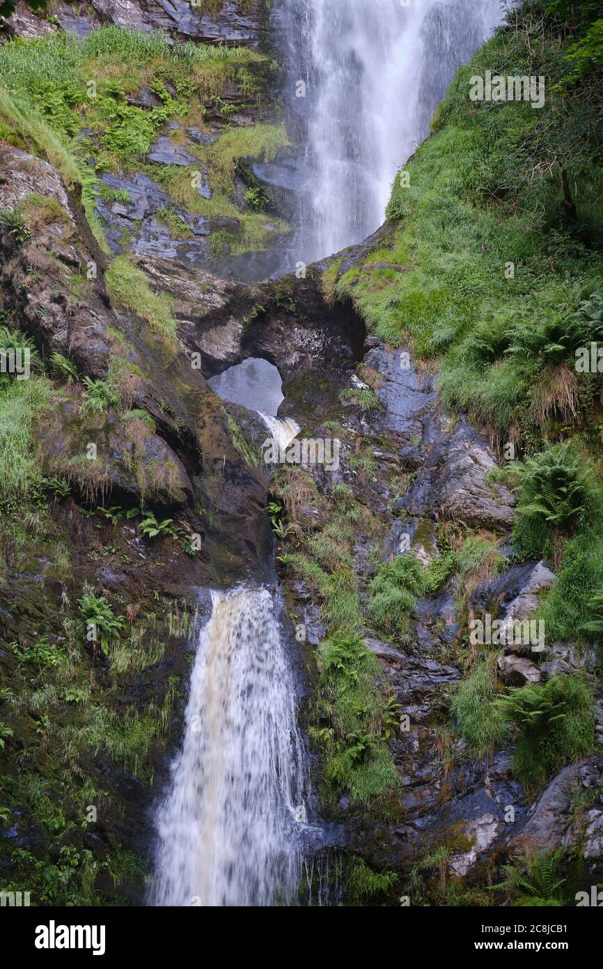 Wasserfall Pistyll Rhaeadr in Powys, Wales Stockfoto