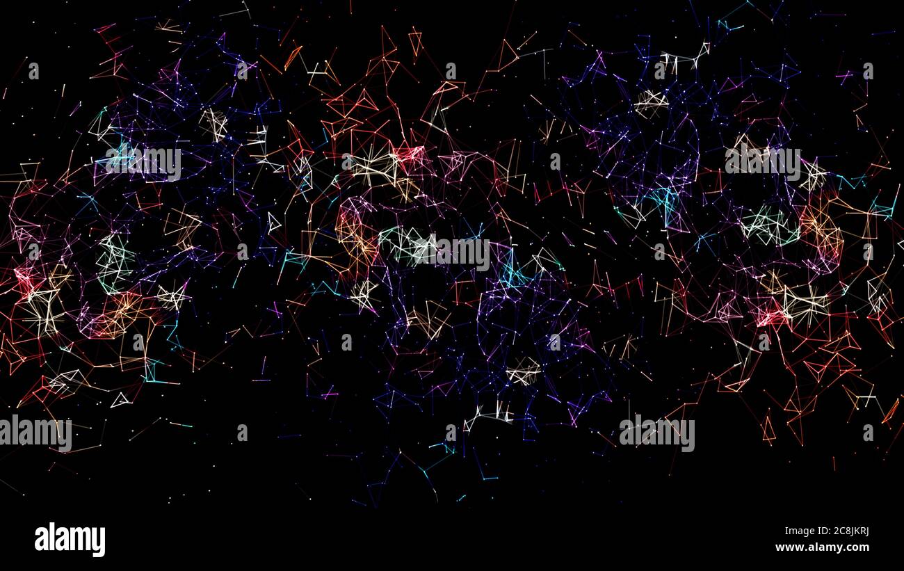 Futuristischer polygonaler Hintergrund. Dreieckig. Hintergrund. Abstrakter polygonaler Raum niedriger poly dunkler Hintergrund mit verbindenden Punkten und Linien. Verbindung s Stockfoto