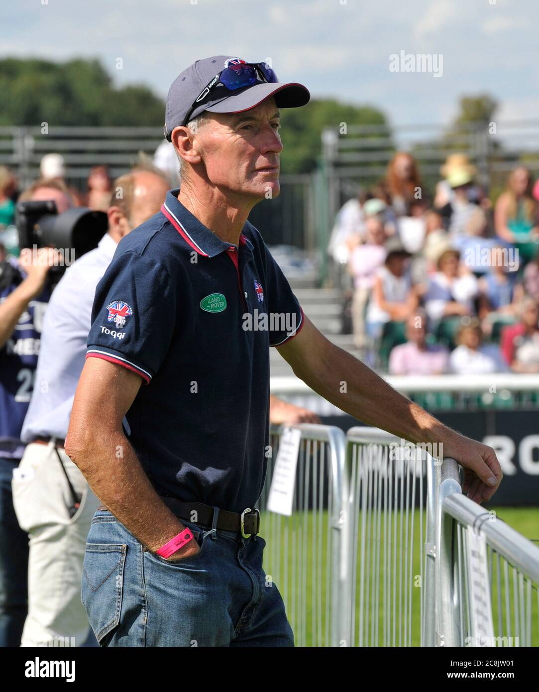 Chris Bartle U.K. Performance Coach für das britische 3-Tage-Event Team Equestrian Stockfoto