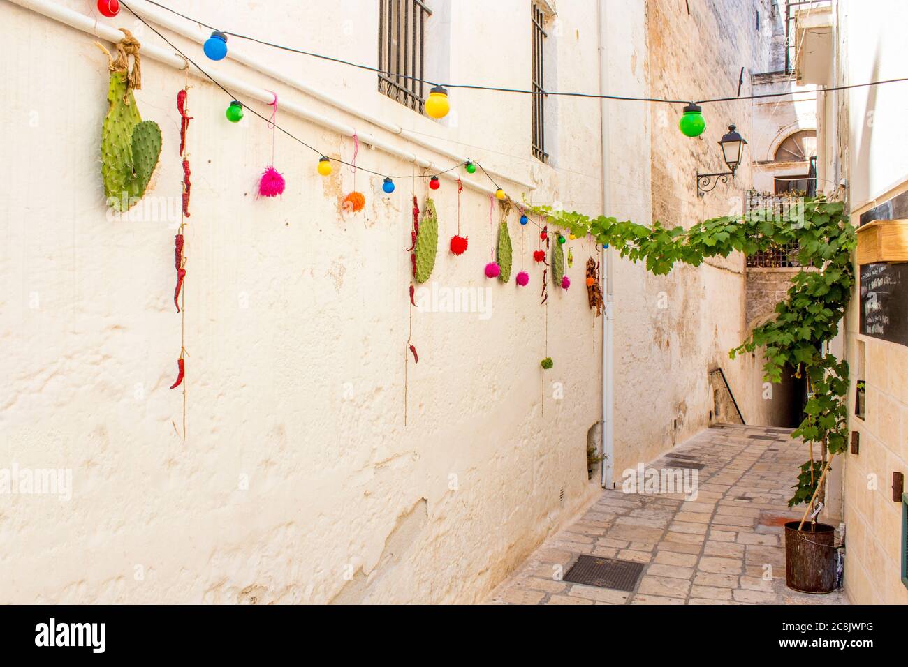 Historisches Zentrum von Polignano a Mare, ein Dorf Apulien. Es ist ein sehr schönes Ziel für den Sommerurlaub Stockfoto