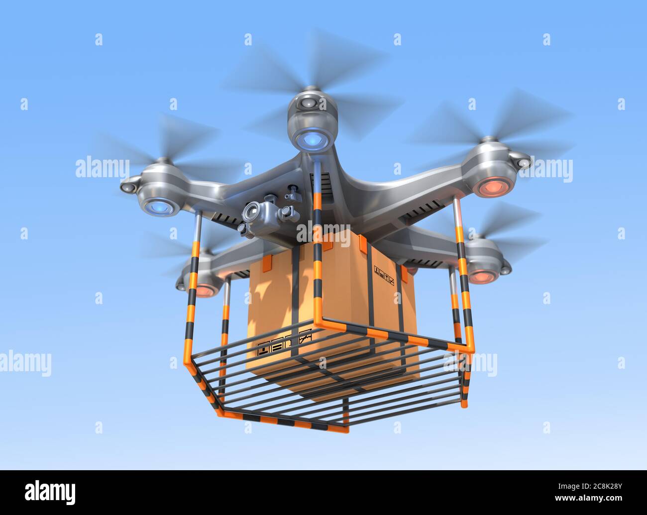 Drohne für den Versand - 3D Rendering Stockfoto