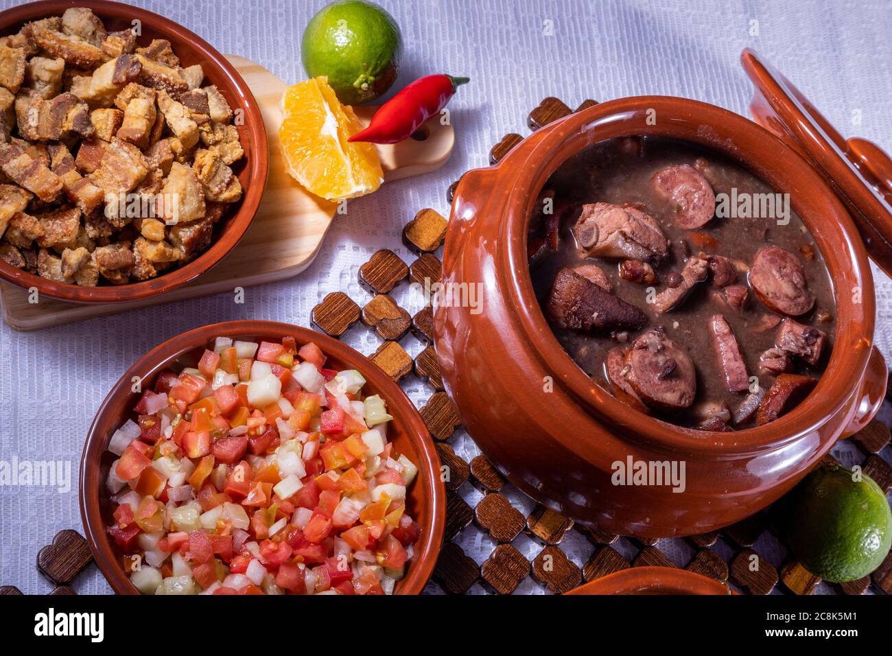 Feijoada, die brasilianische Küche Tradition. Stockfoto