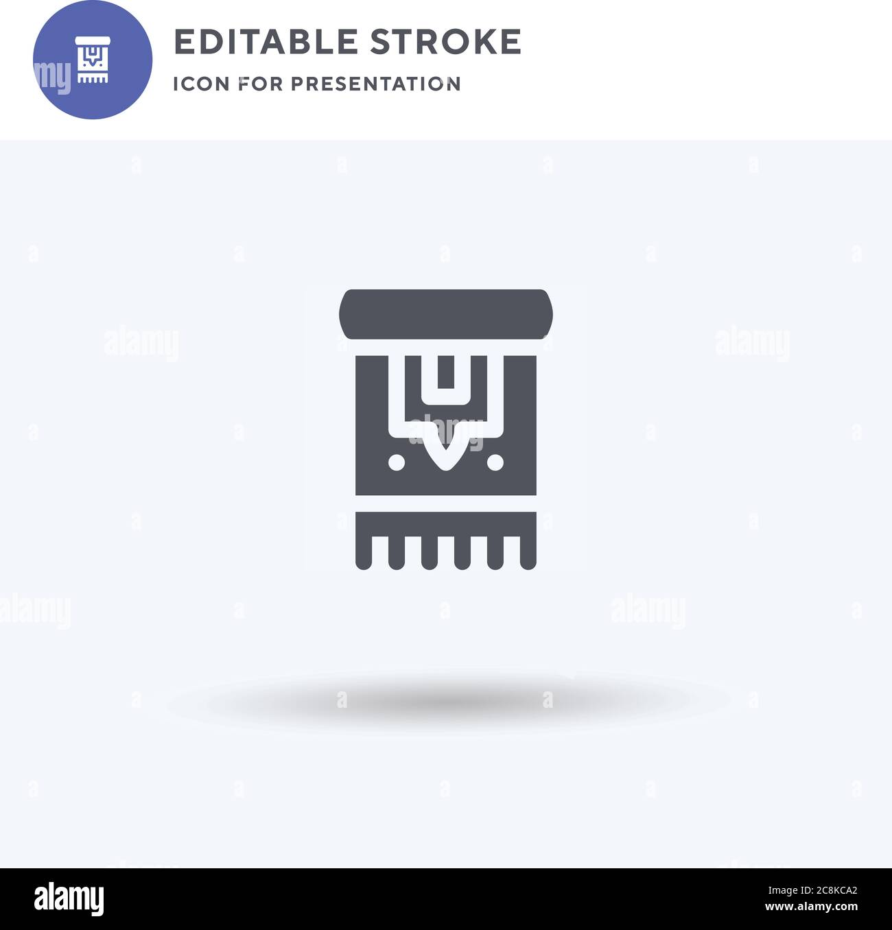 Gebetsmatte Icon Vektor, gefüllt flaches Zeichen, solides Piktogramm isoliert auf weiß, Logo Illustration. Gebetsmatte Symbol für Präsentation. Stock Vektor
