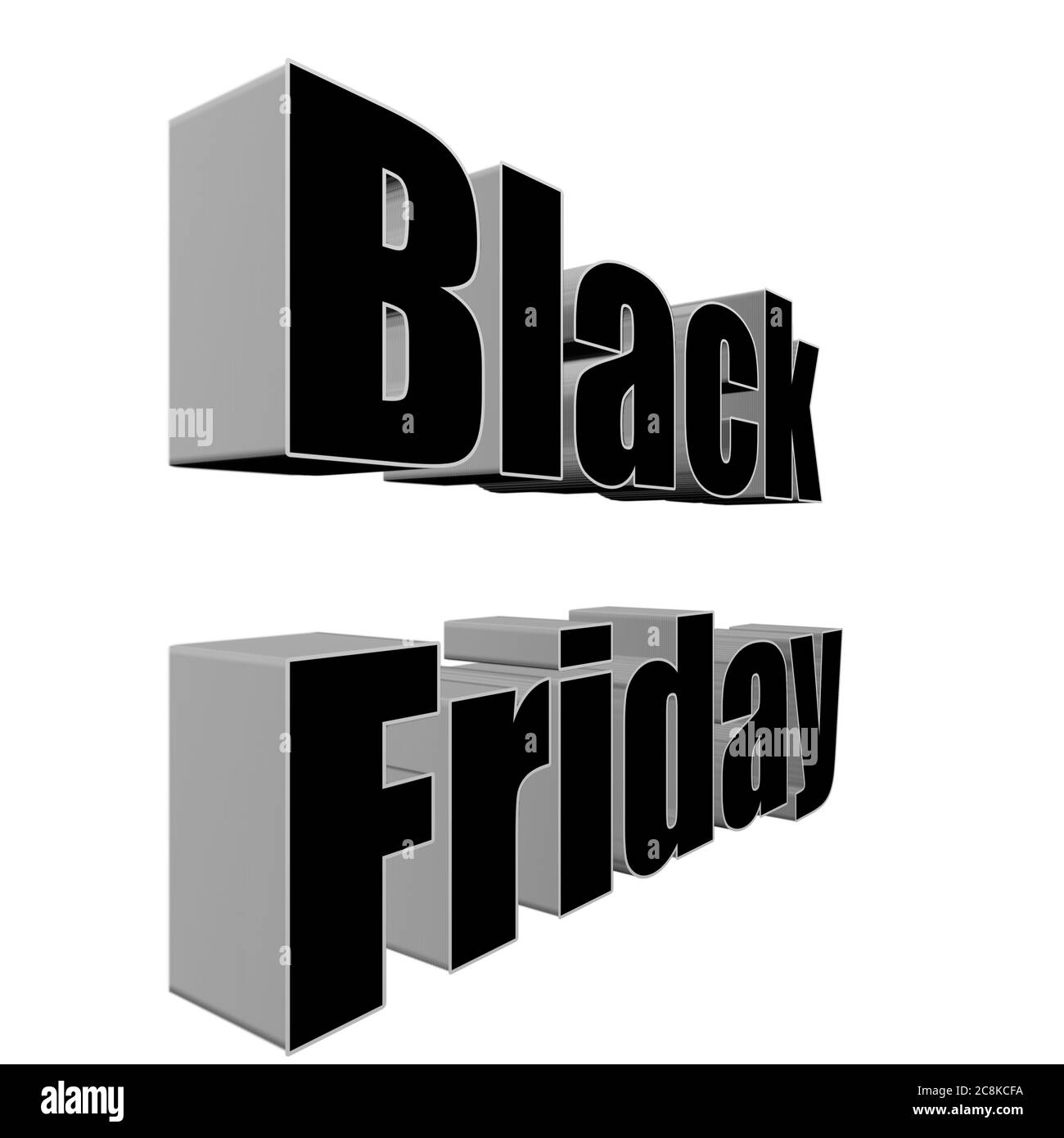 Black Friday 3d-Illustration. Black Friday Name 3d-Rendering. Black Friday 3d Clip Art. Stockfoto