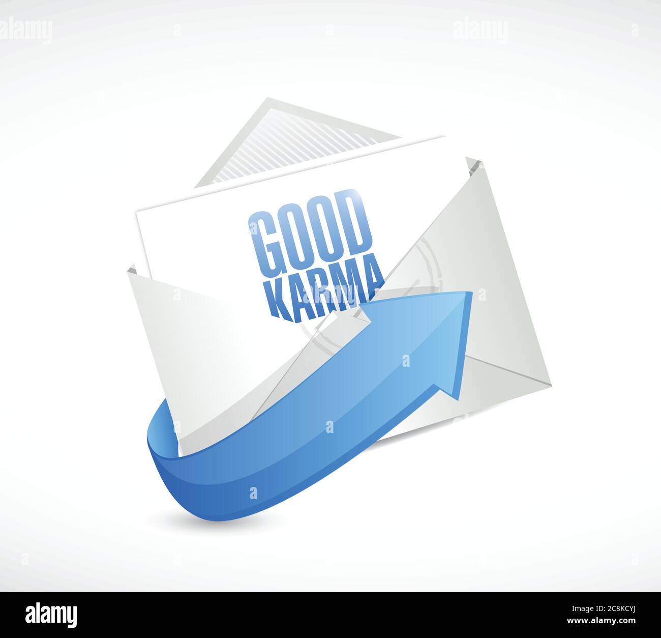 Gutes Karma E-Mail Illustration Design über einem weißen Hintergrund - Fotos: Gutes Karma Stock Vektor