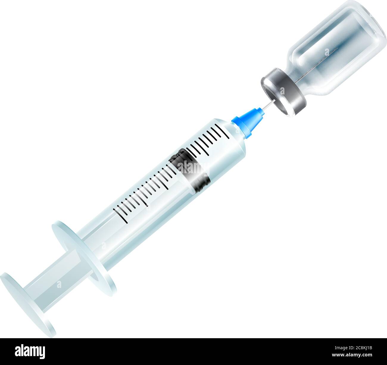 Spritze Injektion Und Medizinische Flasche Für Vial Medizin Stock Vektor