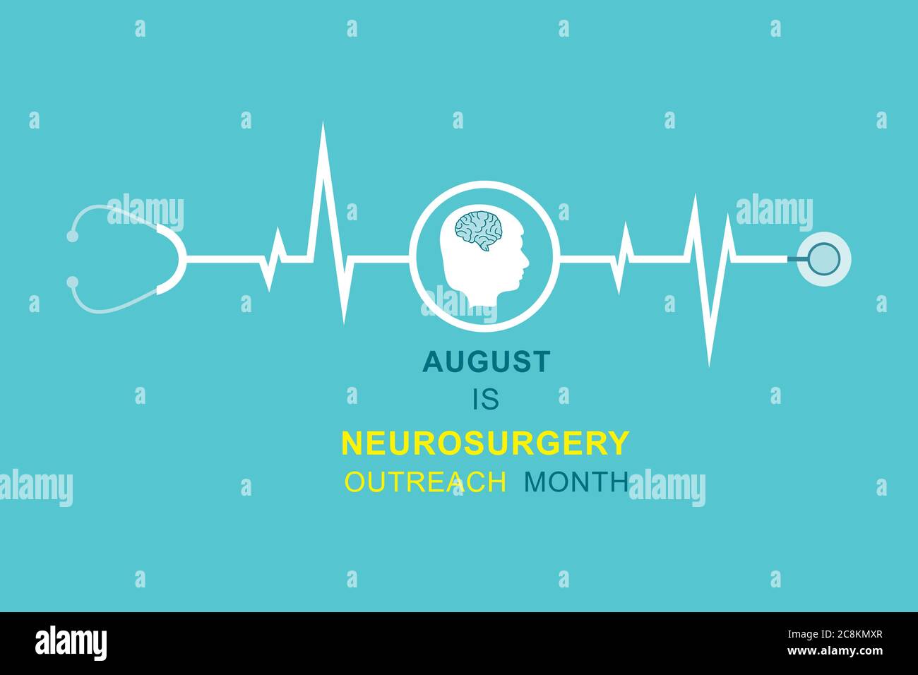 Vektor-Illustration des Monats der Neurochirurgie Outreach im August beobachtet Stock Vektor