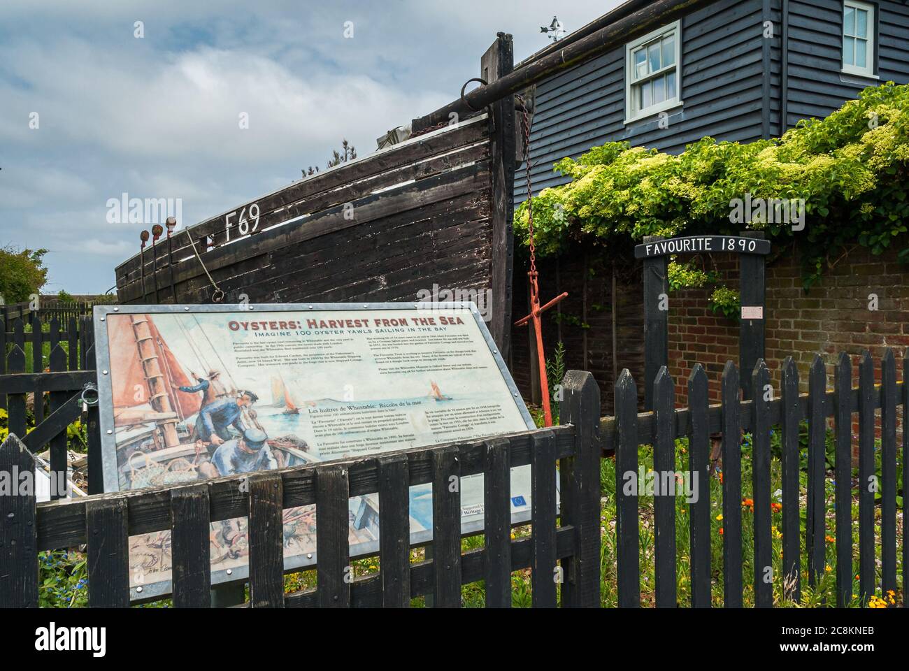 Das Oyster Boat, „Favorit“ in Whitstable, Kent Stockfoto