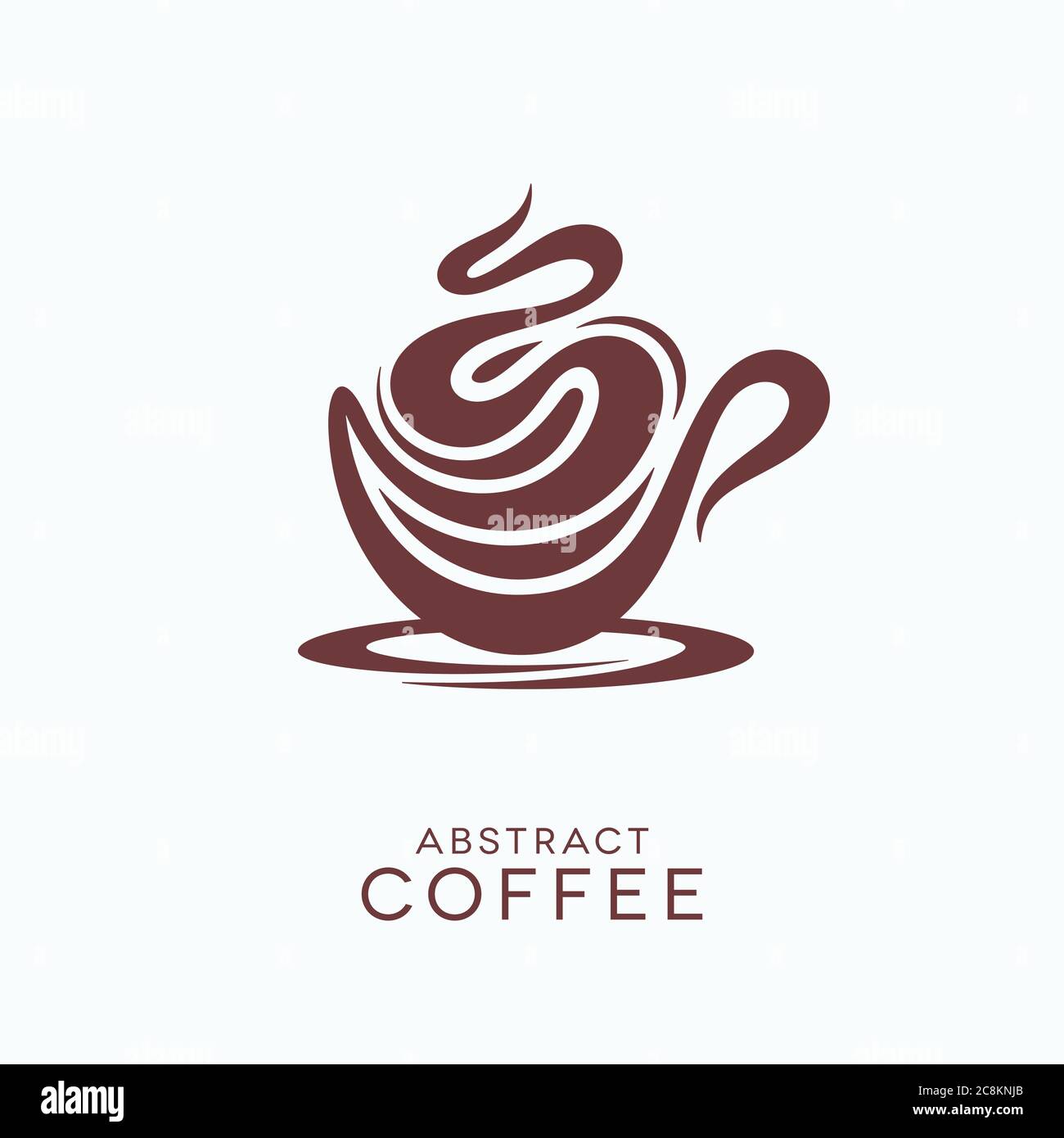 Abstrakter Kaffee Cappuccino oder heiße Schokolade Ikone mit Schaum Formen. Design mit Heißgetränken. Stock Vektor