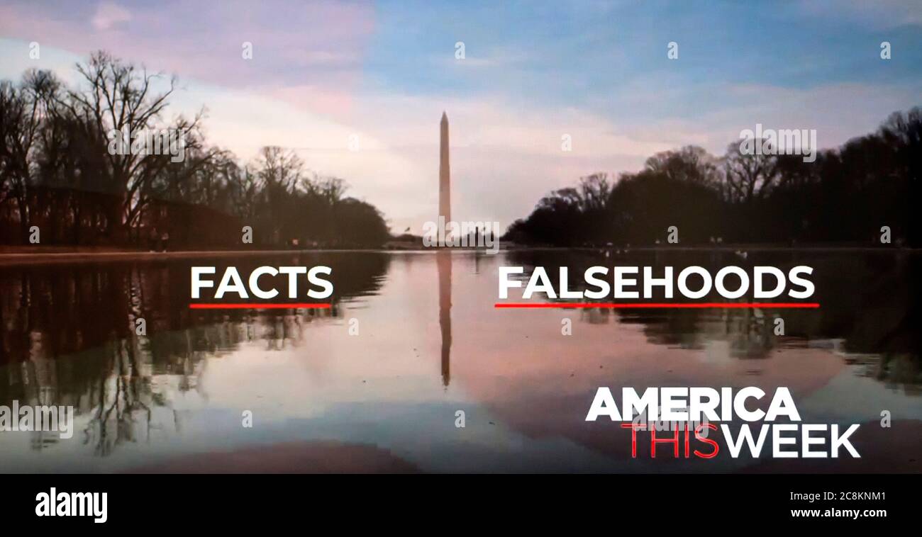25. Juli 2020 - Washington, District of Columbia, USA - EIN Bildschirmausschnappung der Sinclair Broadcasting Group Show, 'America This Week', veranstaltet von ERIC BOLLING. Die Show wird ein Segment an diesem Wochenende auf seinen fast 300 tv-Stationen in den USA, in denen umstrittenen Virologen JUDY MIKOVITS behauptet, dass Dr. Anthony Fauci, der Direktor des National Institute for Allergy and Infectious Diseases, war in der Herstellung des Virus, das COVID-19 verursacht beteiligt. "Ich glaube, Dr. Anthony Fauci hat das Coronavirus in Monkezellen hergestellt und sie verschifft und dafür bezahlt, um zu versenden Stockfoto