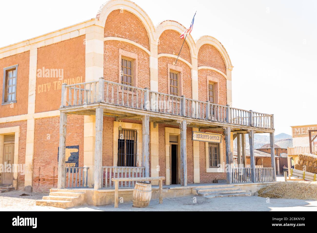 Detail eines alten Dorfes Far West Stockfoto