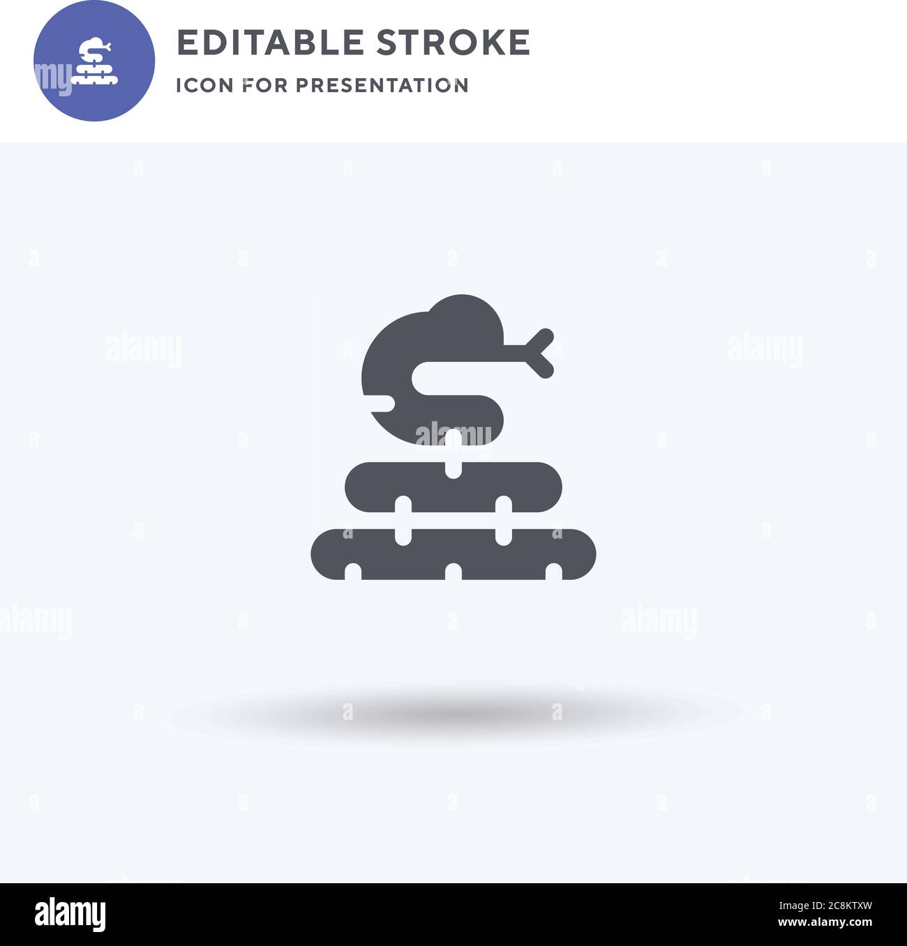 Schlange Symbol Vektor, gefüllt flache Zeichen, solide Piktogramm isoliert auf weiß, Logo-Illustration. Schlange Symbol für Präsentation. Stock Vektor