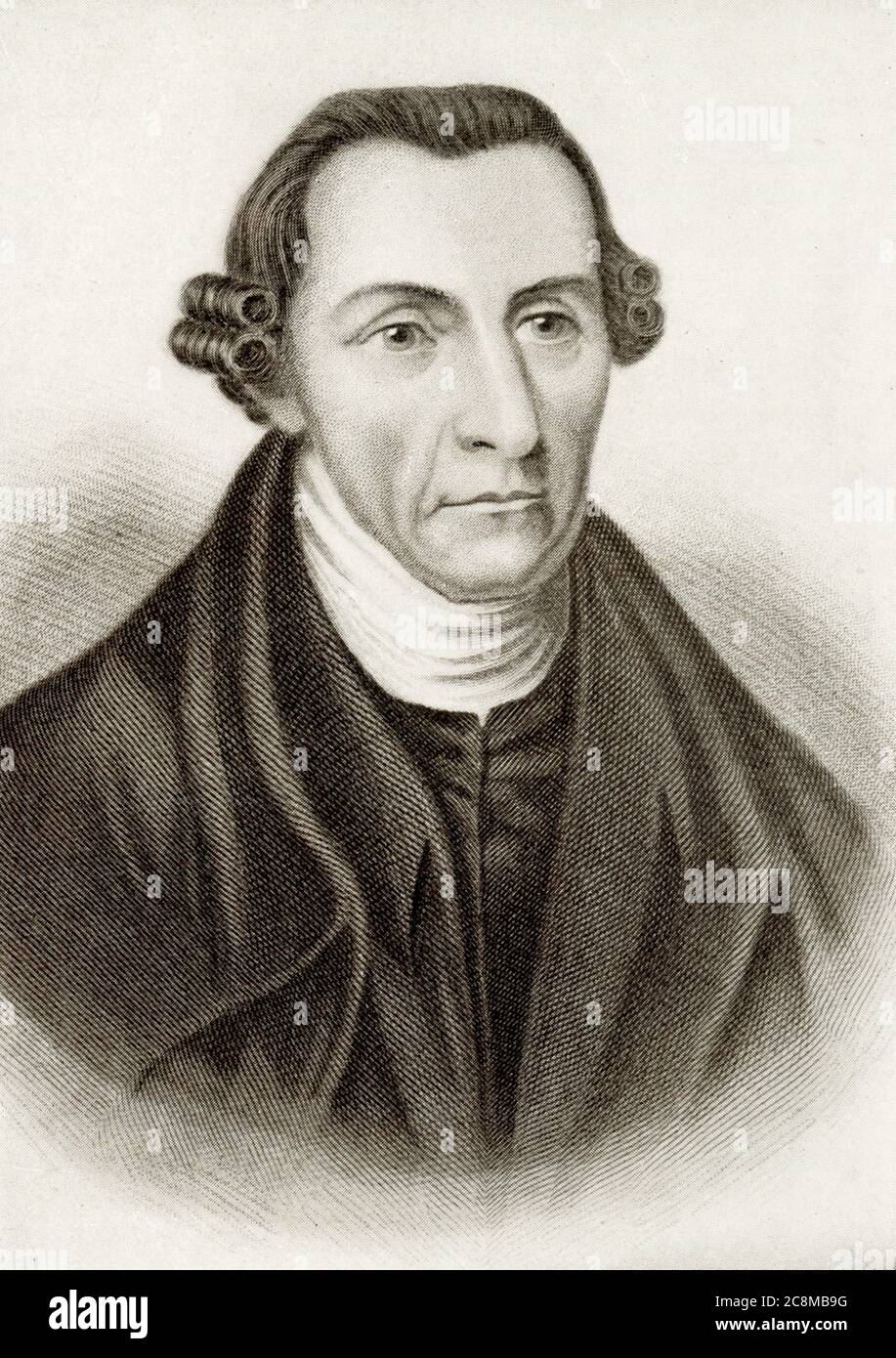 Patrick Henry (1736–1799) war ein amerikanischer Patriot und Redner. Er hat durch seine Reden den kolonialen Aufstand im Süden gefördert und ist bekannt für seine Worte: "Gib mir Freiheit oder gib mir den Tod!" Stockfoto