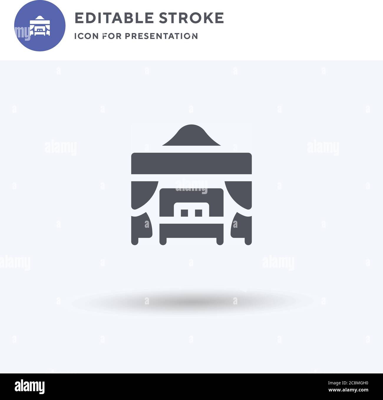 Beach Cabana Icon Vektor, gefülltes flaches Schild, solides Piktogramm isoliert auf weiß, Logo Illustration. Beach Cabana Symbol für Präsentation. Stock Vektor