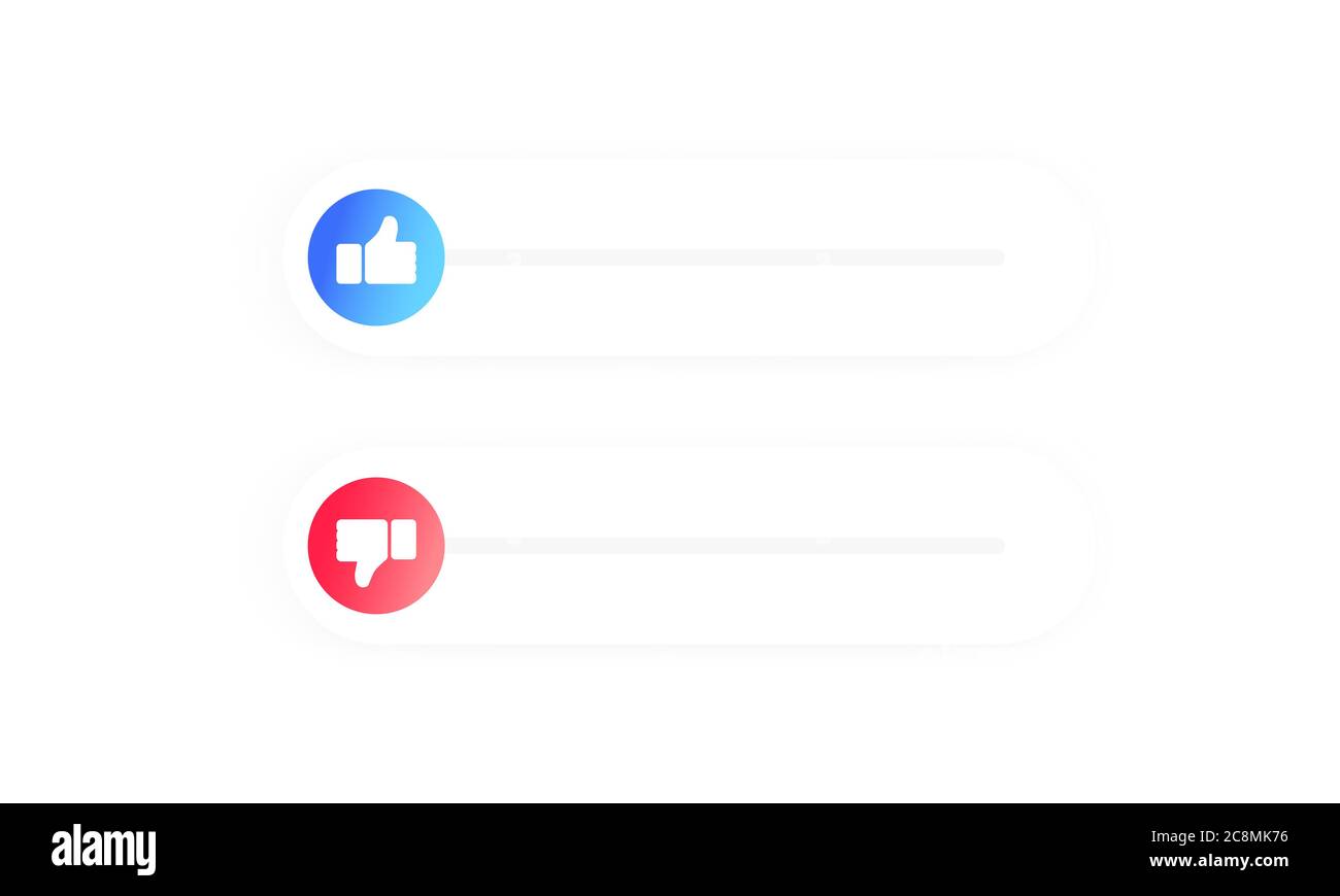 Bewertung der mobilen App. Daumen nach oben und Daumen nach unten. Flache Symbole mögen und nicht mögen. Sozialkonzept. Taste. Vektor auf isoliertem weißem Hintergrund. EPS 10 Stock Vektor