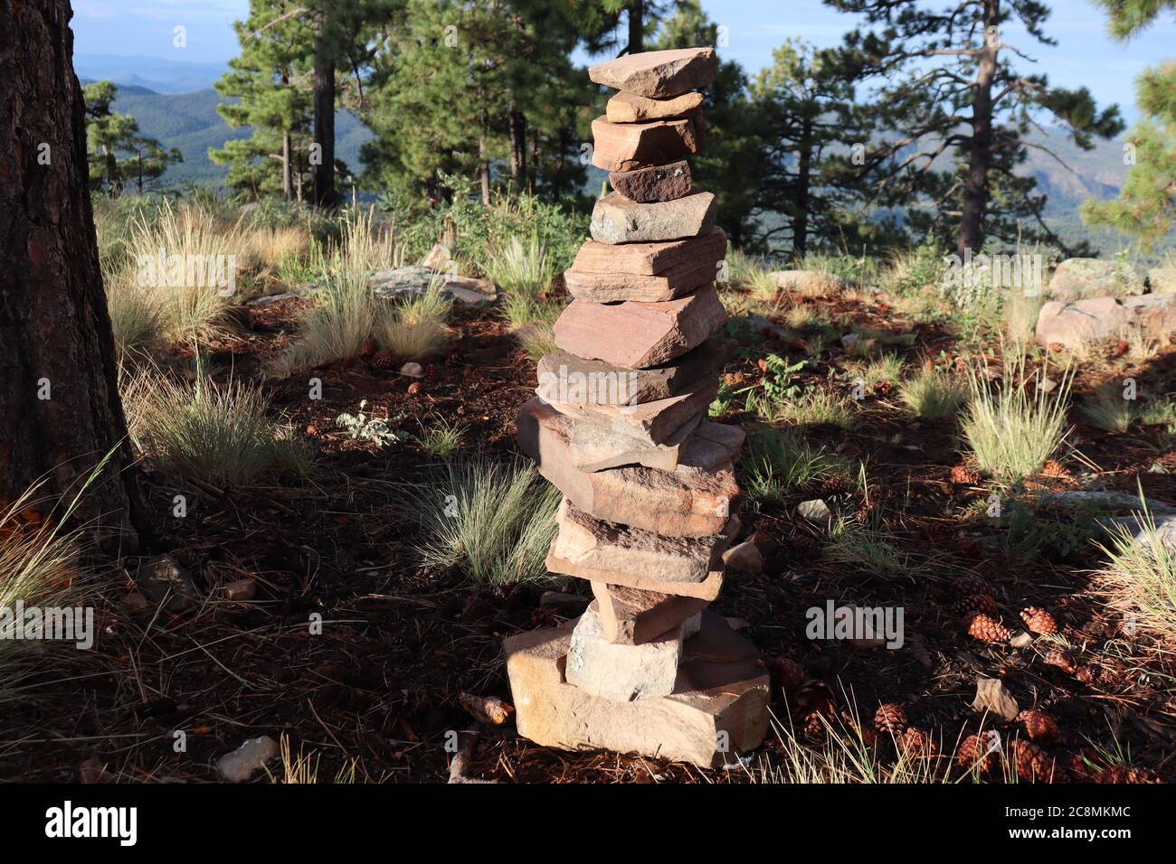 A Stack of Rocks, auch bekannt als Cairn(s). Oft gefunden Markierung Wanderwege / Pfade, obwohl sie auch andere Bedeutung für verschiedene Menschen zu haben. Stockfoto