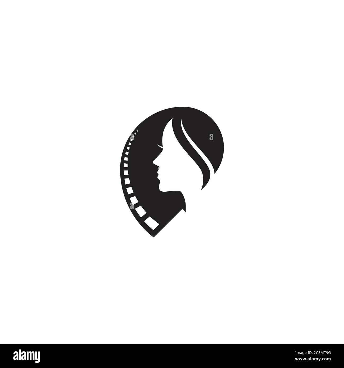Film Frame und Mädchen Logo / Symbol-Design Stock Vektor