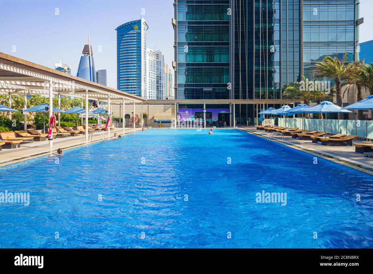 Pool im Marriott Marquis City Centre Doha Hotel, Doha, Katar Stockfoto