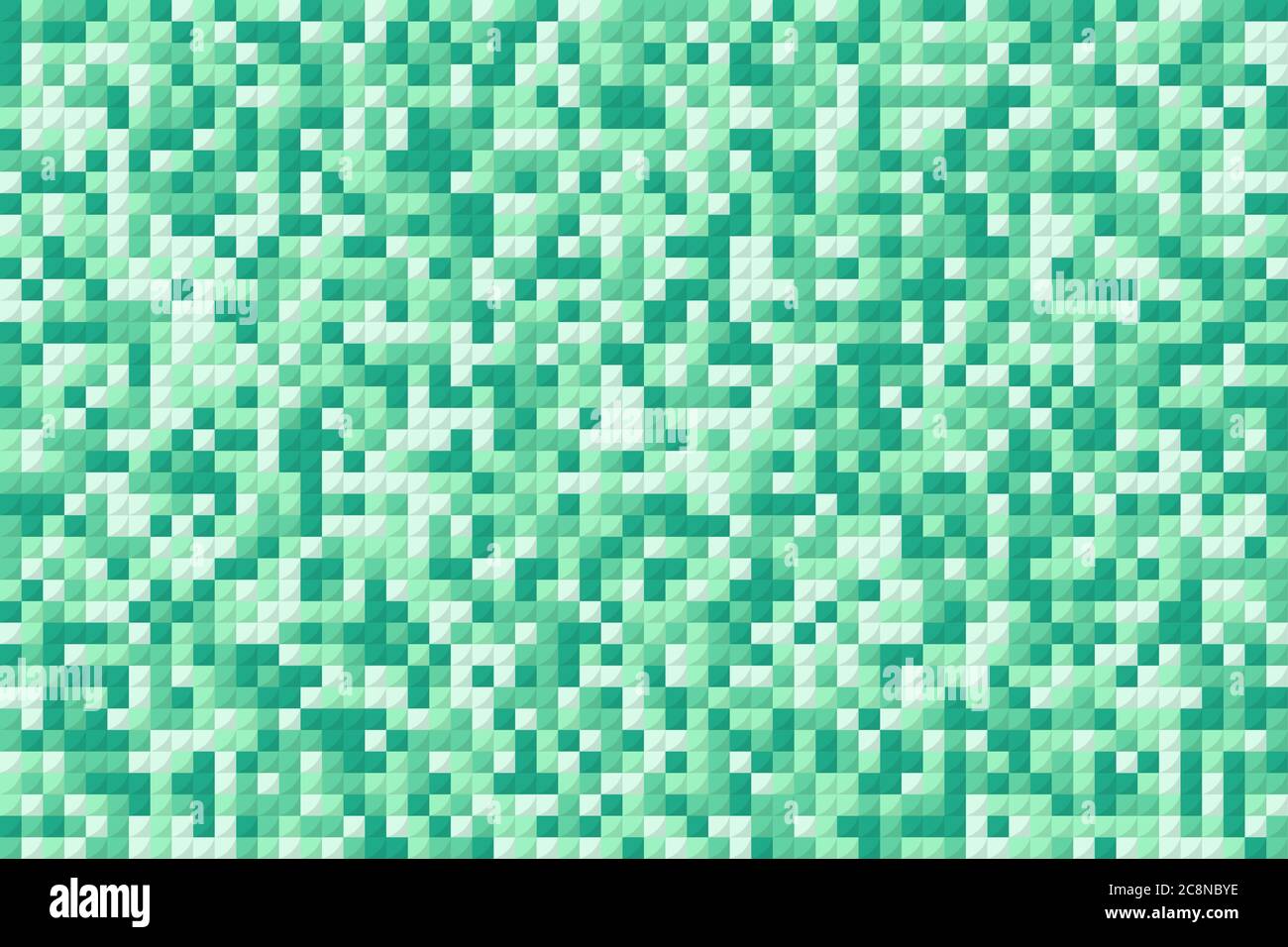 Grüne Pixel Quadrate wie Mosaik Hintergrund Stock Vektor