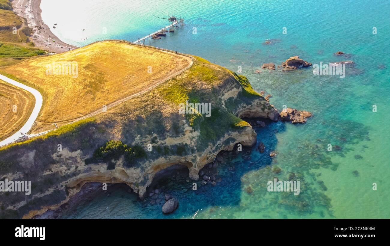 Punta Aderci. Das Naturschutzgebiet von Punta Aderci in der Gegend von Vasto, Provinz Chieti, Abruzzen Region von Italien-Europa. Stockfoto