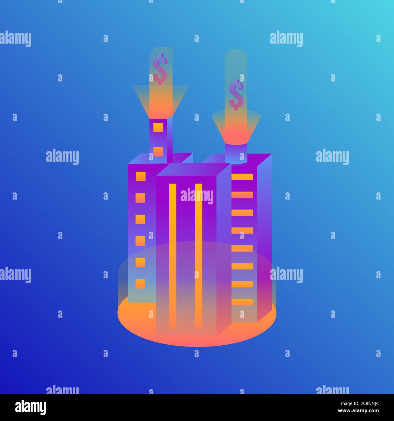 Isometrische Geldanlage Illustration.geeignet für Landing Page, ui, Website, mobile App, Editorial, Poster, Flyer, Artikel und Banner. Stock Vektor