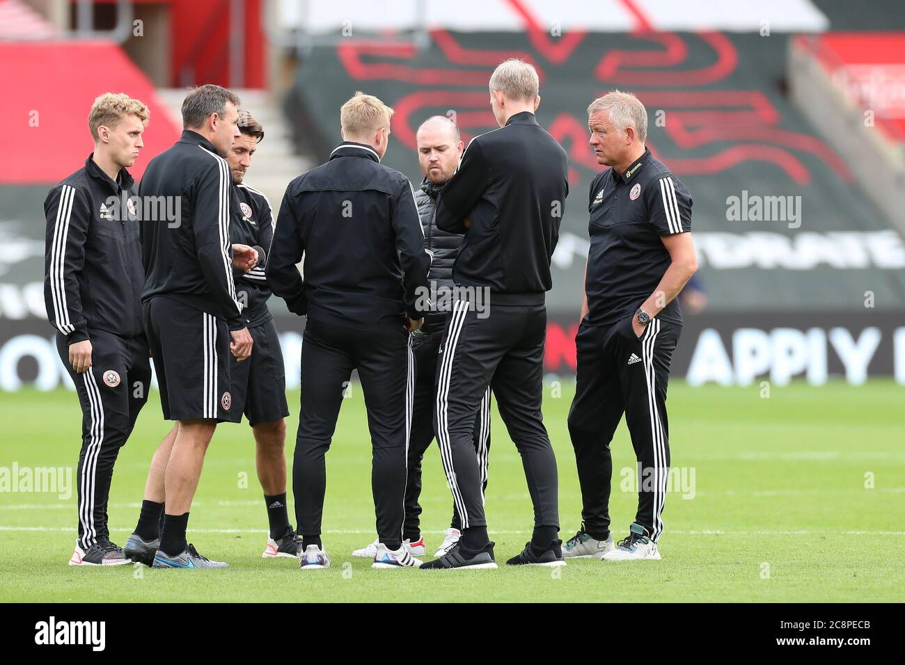 SOUTHAMPTON, GROSSBRITANNIEN. 26. JULI 2020 Sheffield United Manager Chris Wilder nach dem Premier League Spiel zwischen Southampton und Sheffield United im St Mary's Stadium, Southampton. (Kredit: Jon Bromley, Mi News) Kredit: MI Nachrichten & Sport /Alamy Live Nachrichten Stockfoto