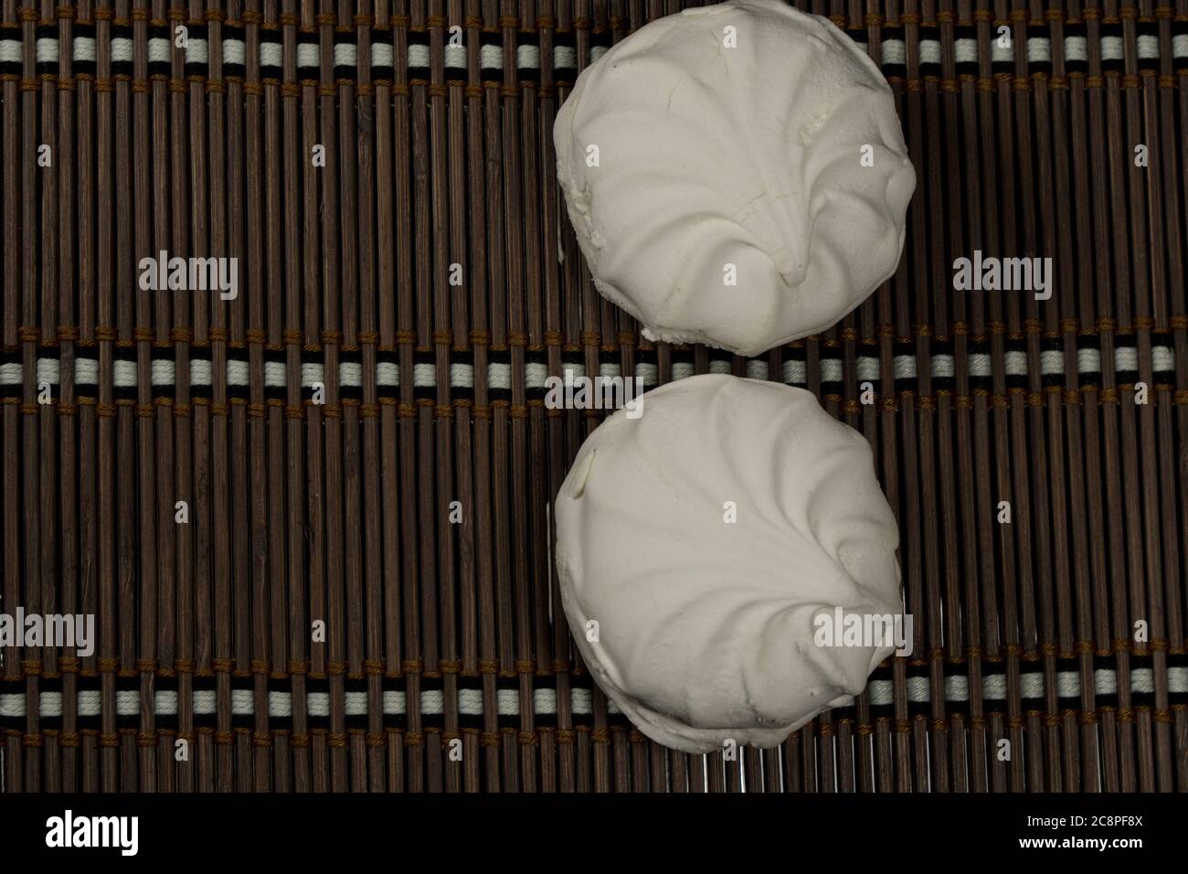 Set von leckeren weißen handgefertigten zephyr liegt Stockfoto