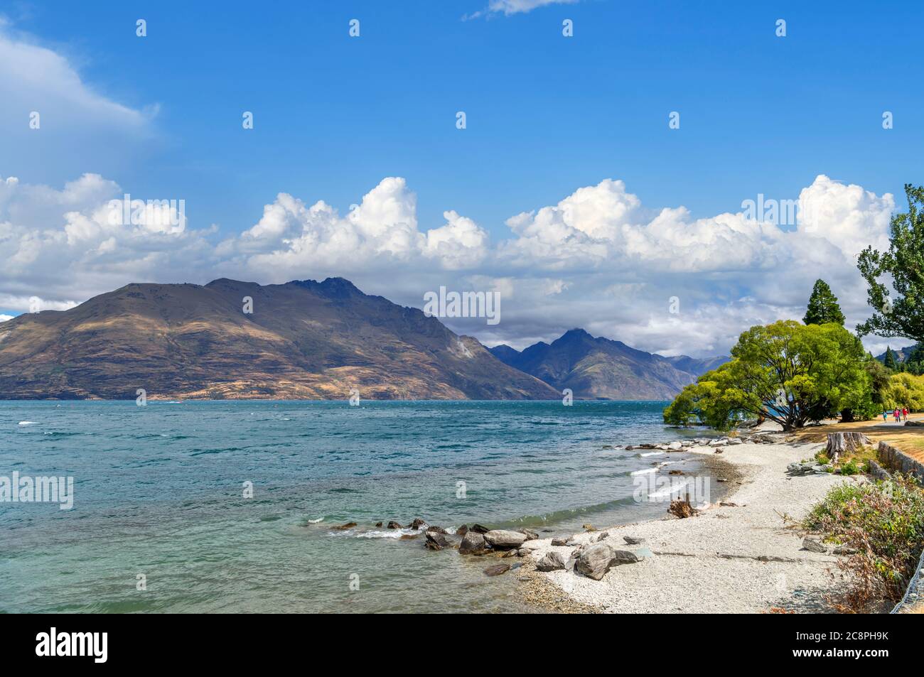 Strand am Ufer des Lake Wakatipu, Queenstown, Neuseeland Stockfoto