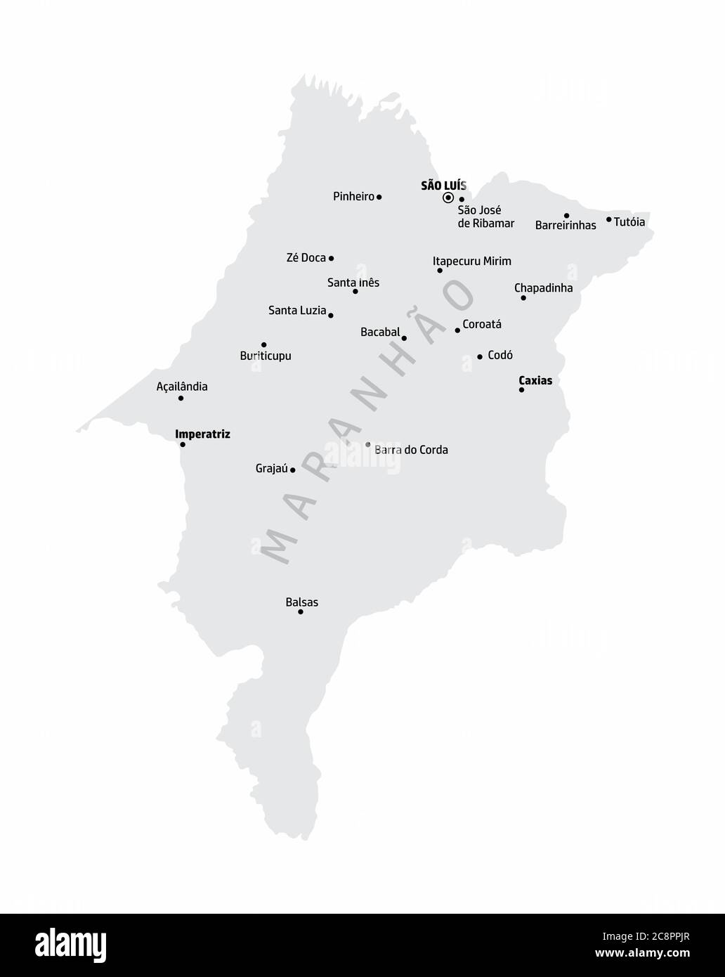 Maranhao Zustand Karte Stock Vektor
