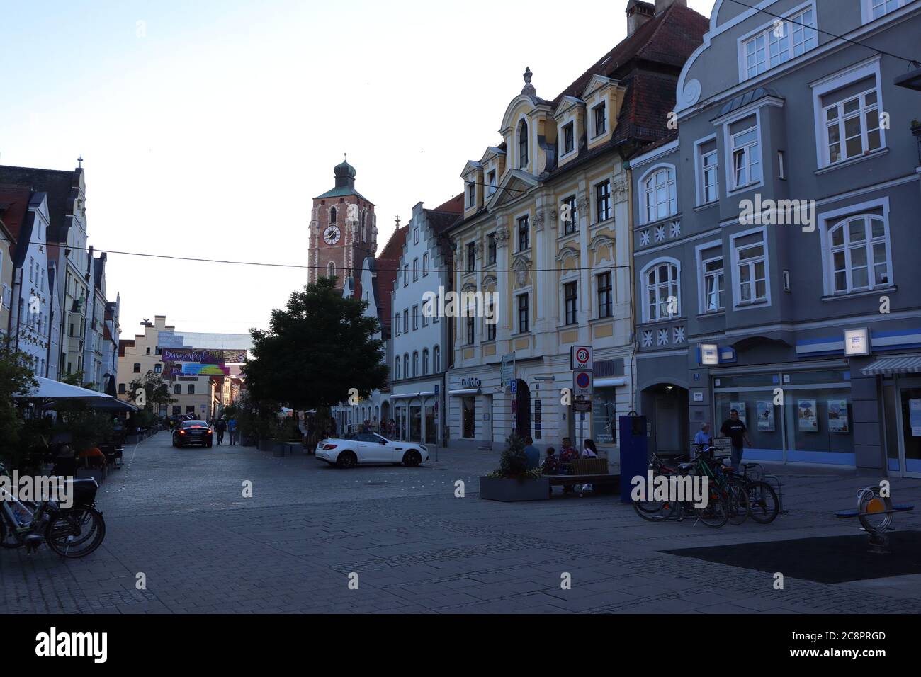 Ingolstadt, Bayern / Deutschland - Juli 03 2019: Altstadt von Ingolstadt, Bayern/Deutschland Stockfoto
