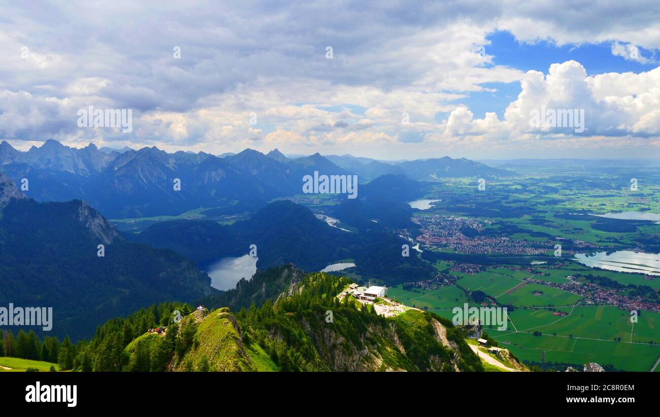 Füssen, Deutschland: Panorama des alpinen Vorlandes Stockfoto