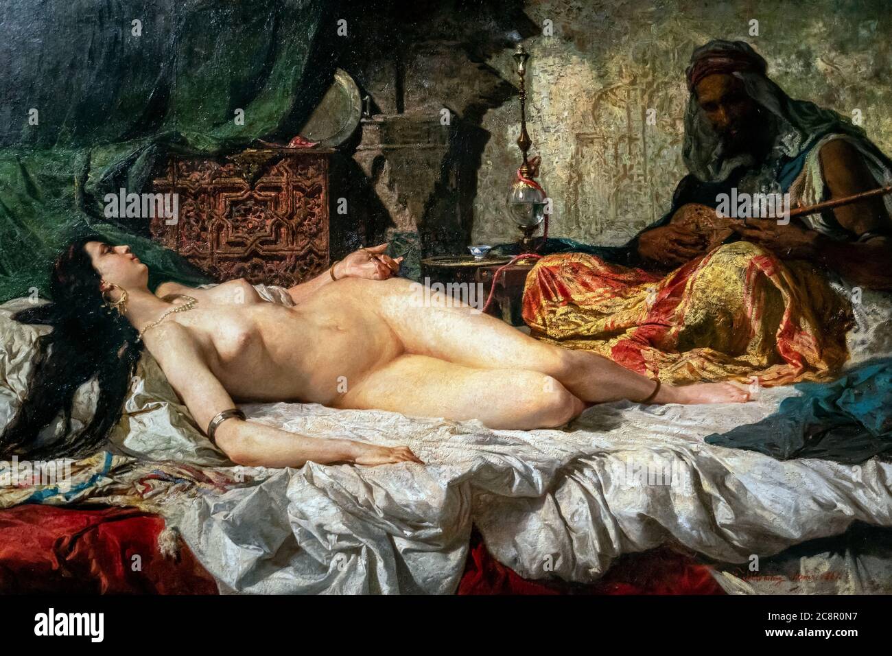 Marià Fortuny Maler (Reus 1838 - Roma 1874). Der Odalisque (1861), Öl auf Karton. Stockfoto