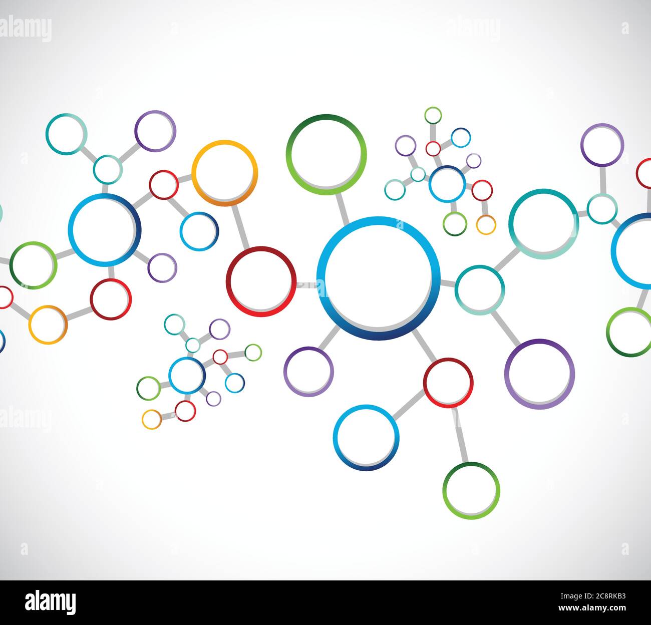 Atome Diagramm Link Netzwerk Verbindung Illustration Design auf einem weißen Hintergrund Stock Vektor