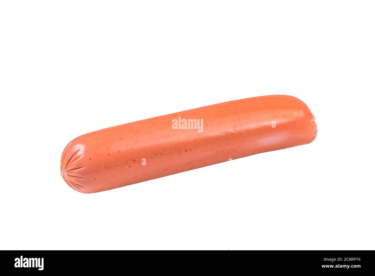 Leckere Wurst isoliert auf weißem Hintergrund. Stockfoto