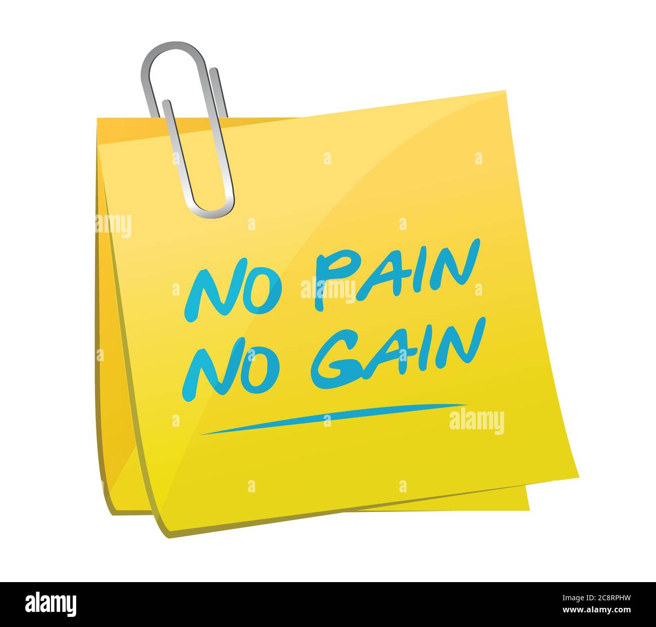 Kein Schmerz, kein Gewinn Memo Illustration Design auf weißem Hintergrund Stock Vektor