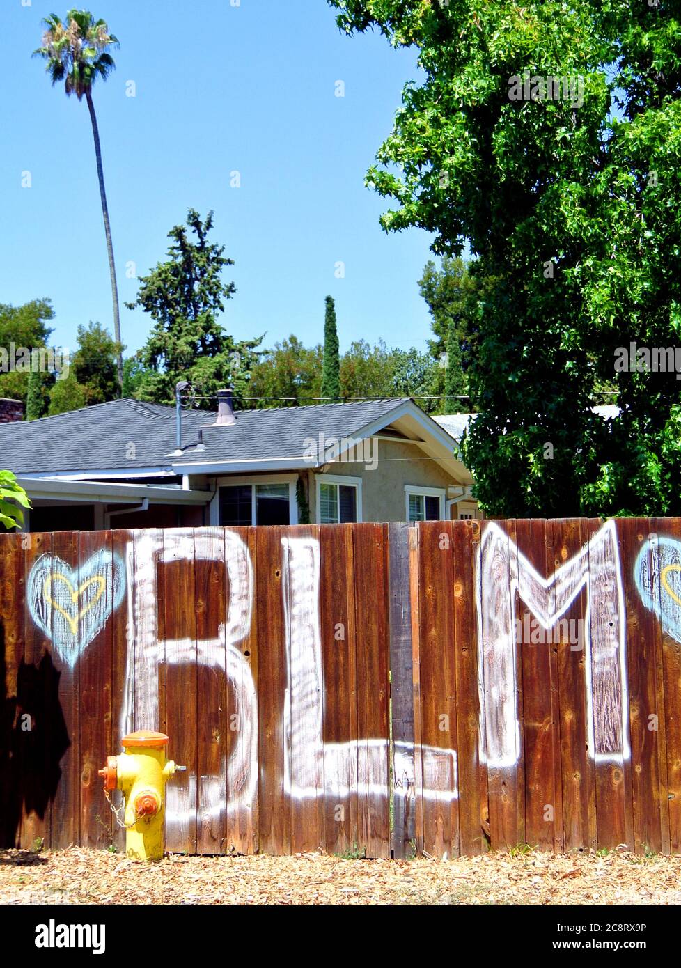 Hausbesitzer in sonoma kalifornien drückt Liebe und Unterstützung für blac klives matter movement Stockfoto