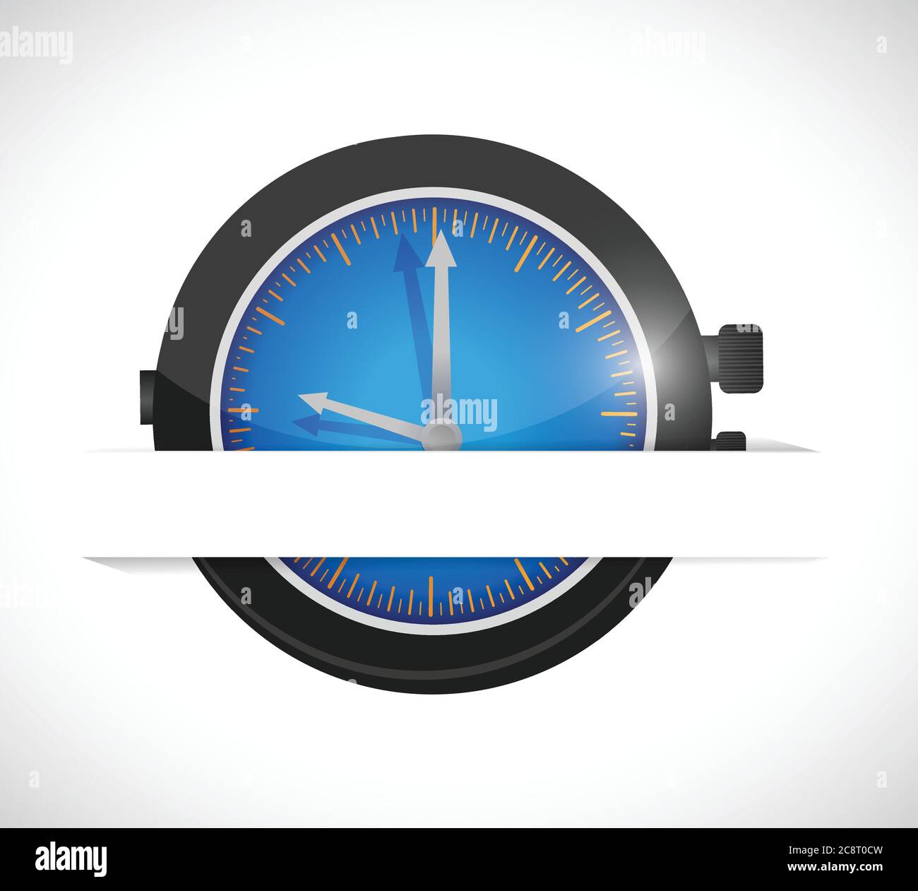 Uhr in einer Papiertasche. Illustration Design auf weißem Hintergrund Stock Vektor
