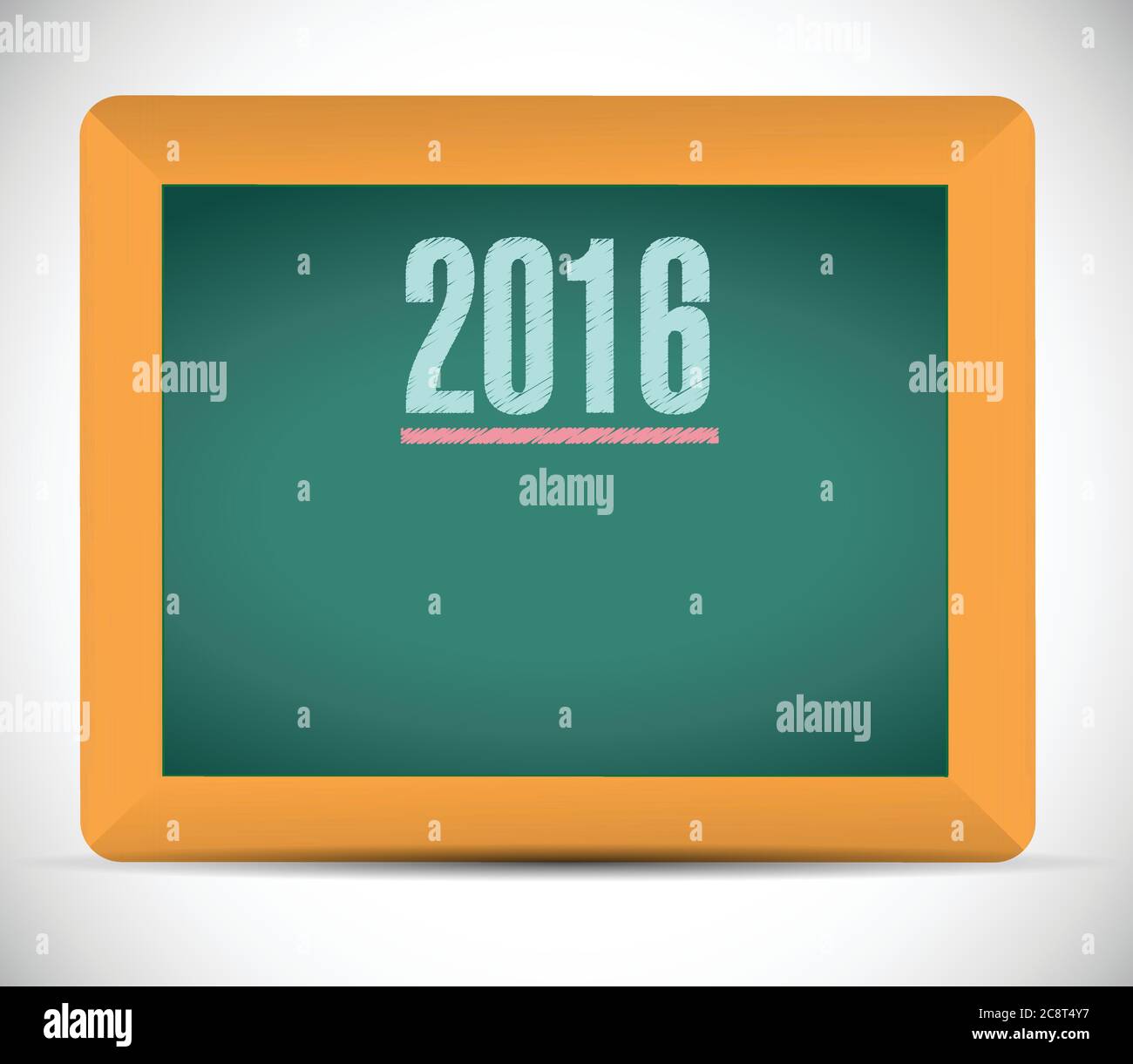 2016 auf einer Tafel geschrieben. Illustration auf weißem Hintergrund Stock Vektor