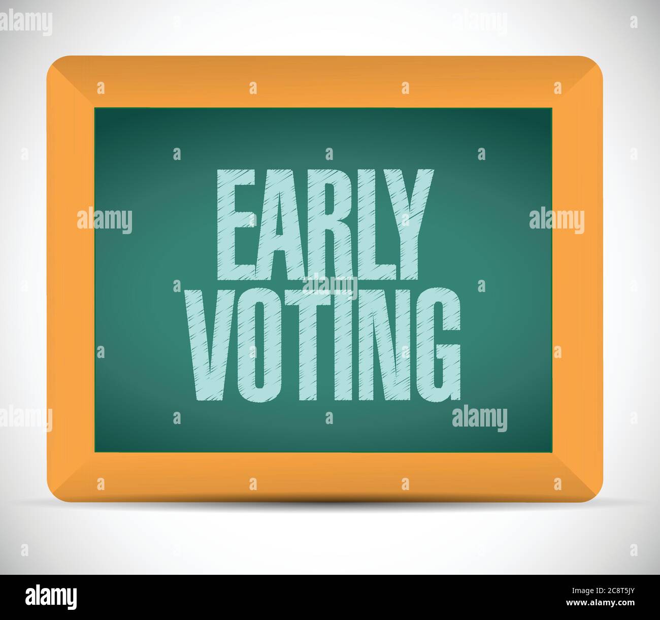 Frühe Abstimmung Zeichen Nachricht Illustration Design auf einem weißen Hintergrund Stock Vektor