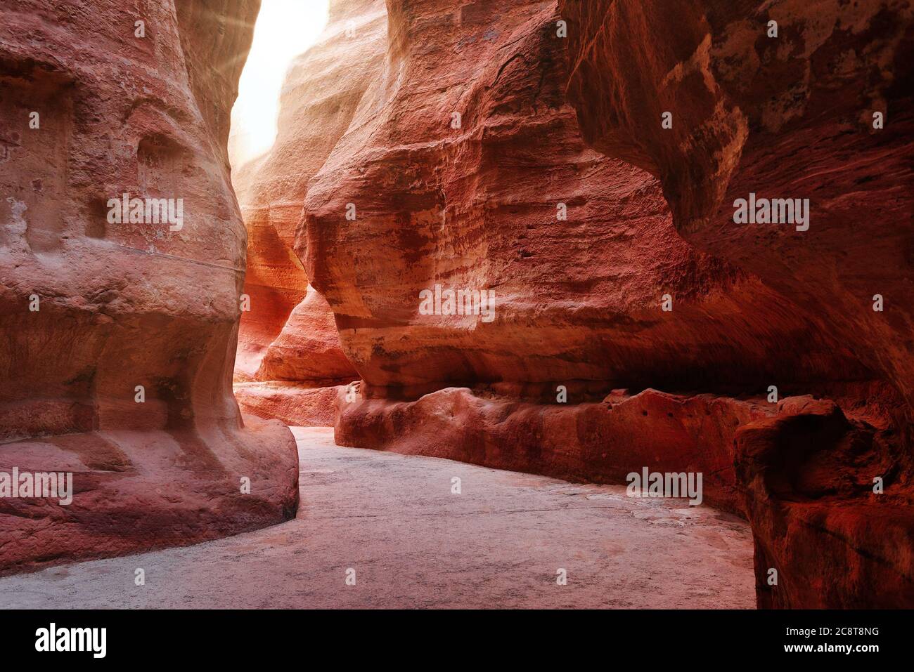 Die SIG Haupteingang, die antike Stadt Petra. Süden von Jordanien Stockfoto