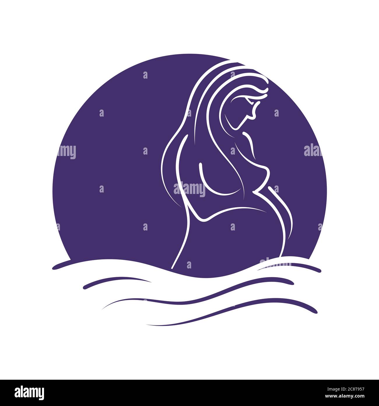 Geburt, schwanger, Familie und Baby-Pflege Logos und Symbol Illustration der schwangeren Frau Schönheit Logo für natürliche Schwangerschaft Zentrum Krankenhaus Stock Vektor