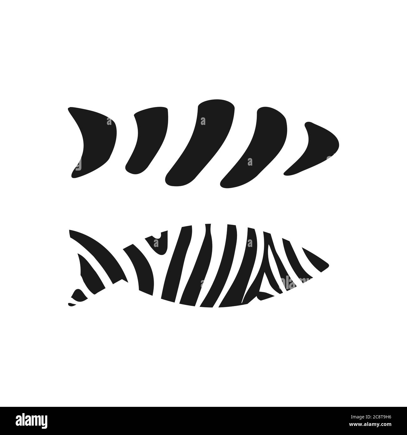 Schwarz weiß schlichte moderne Zebra Fisch Logo Design Vektor Symbol Symbol in trendigen Design Stil Illustration im EPS10 Format Stock Vektor