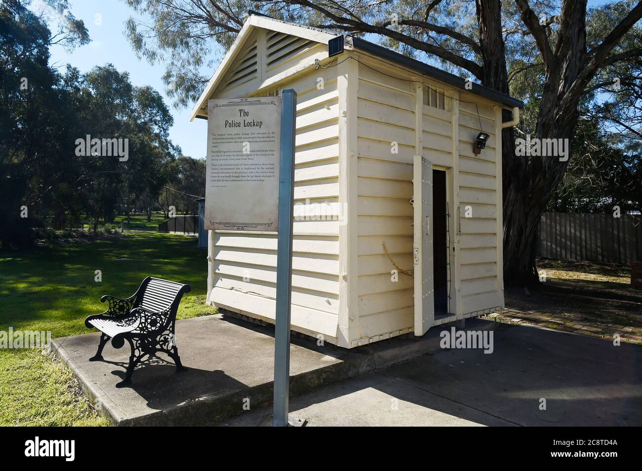 Glenrower, Victoria. Die alte Polizeistation und Lock Up, wo im Jahr 1926 Constable Jack Briggs wurde der letzte berittene Polizist von Victori postiert werden Stockfoto