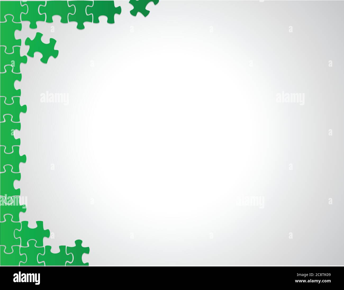 Grüne Puzzle Ränder Illustration Design über einem weißen Hintergrund Stock Vektor