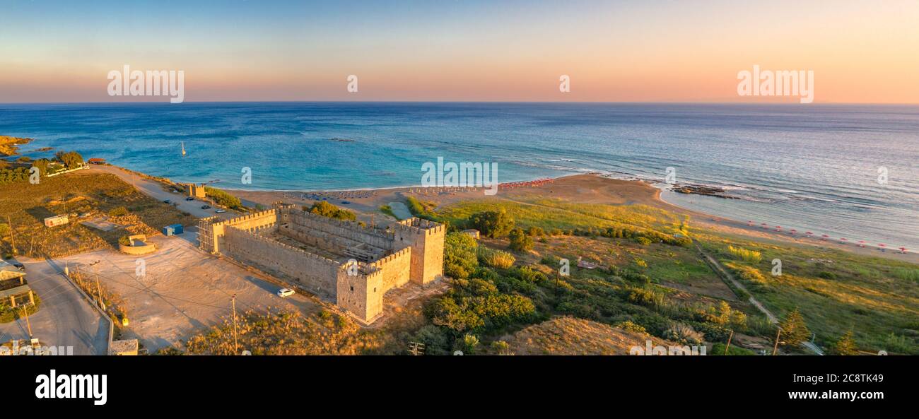 Schloss in Frangokastello Strand, Kreta, Griechenland Stockfoto