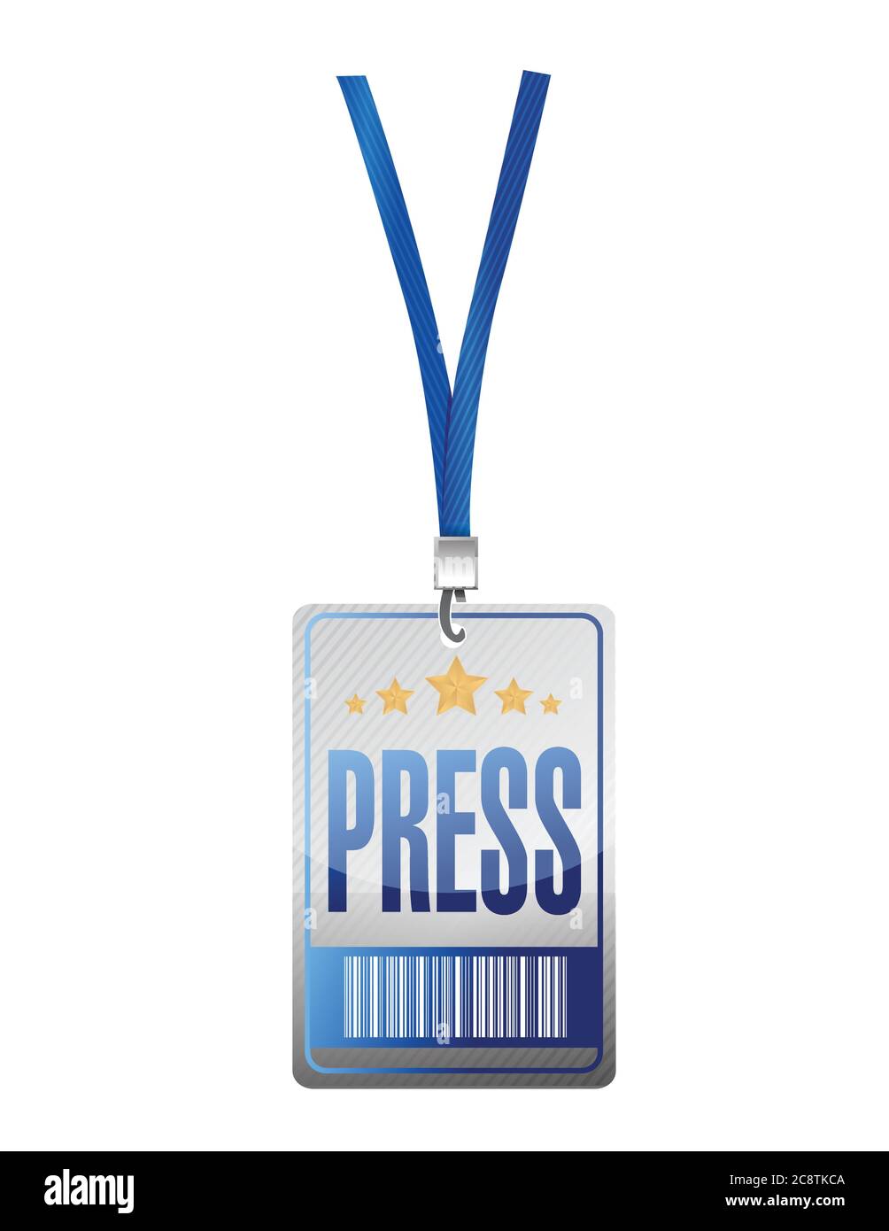 Drücken Sie Pass Tag Illustration Design auf einem weißen Hintergrund Stock Vektor