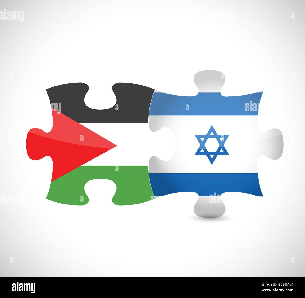 Palästina und israel Illustration Design auf weißem Hintergrund Stock Vektor