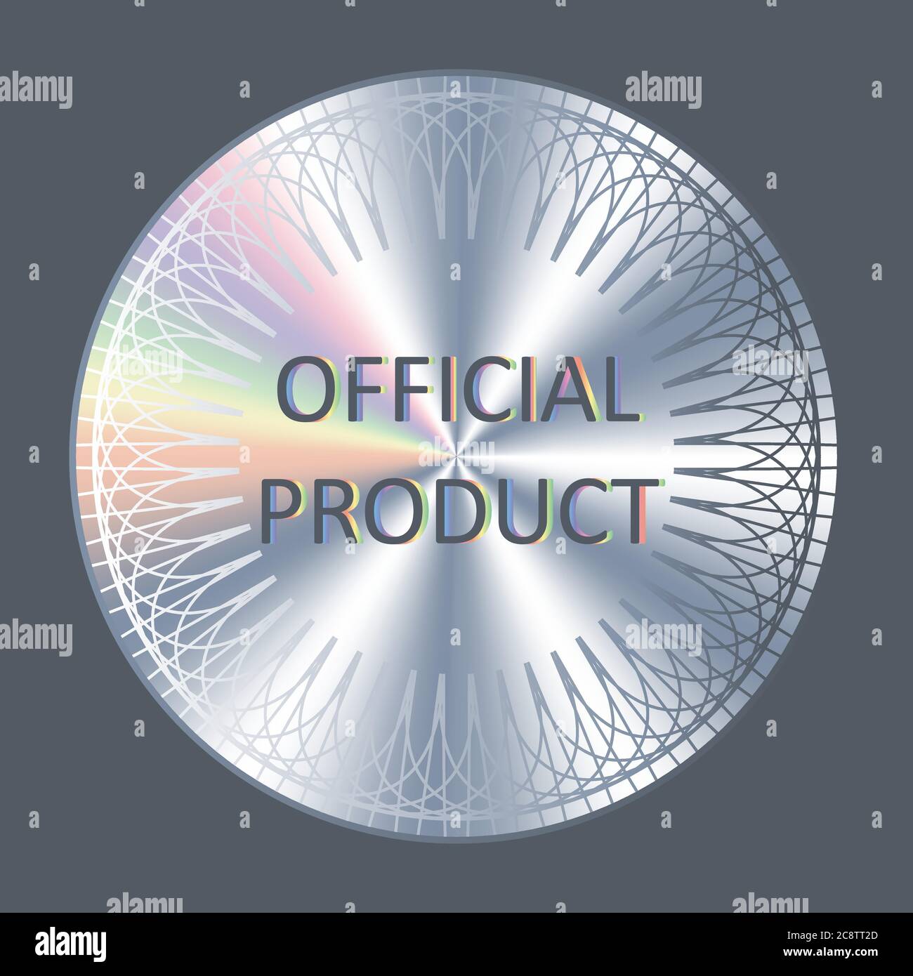 Offizielle Produkt rund Hologramm realistische Aufkleber. Vektor-Element für die Produktqualität Garantie. Offizielle Produkt-Abzeichen, Symbol, Emblem Stock Vektor