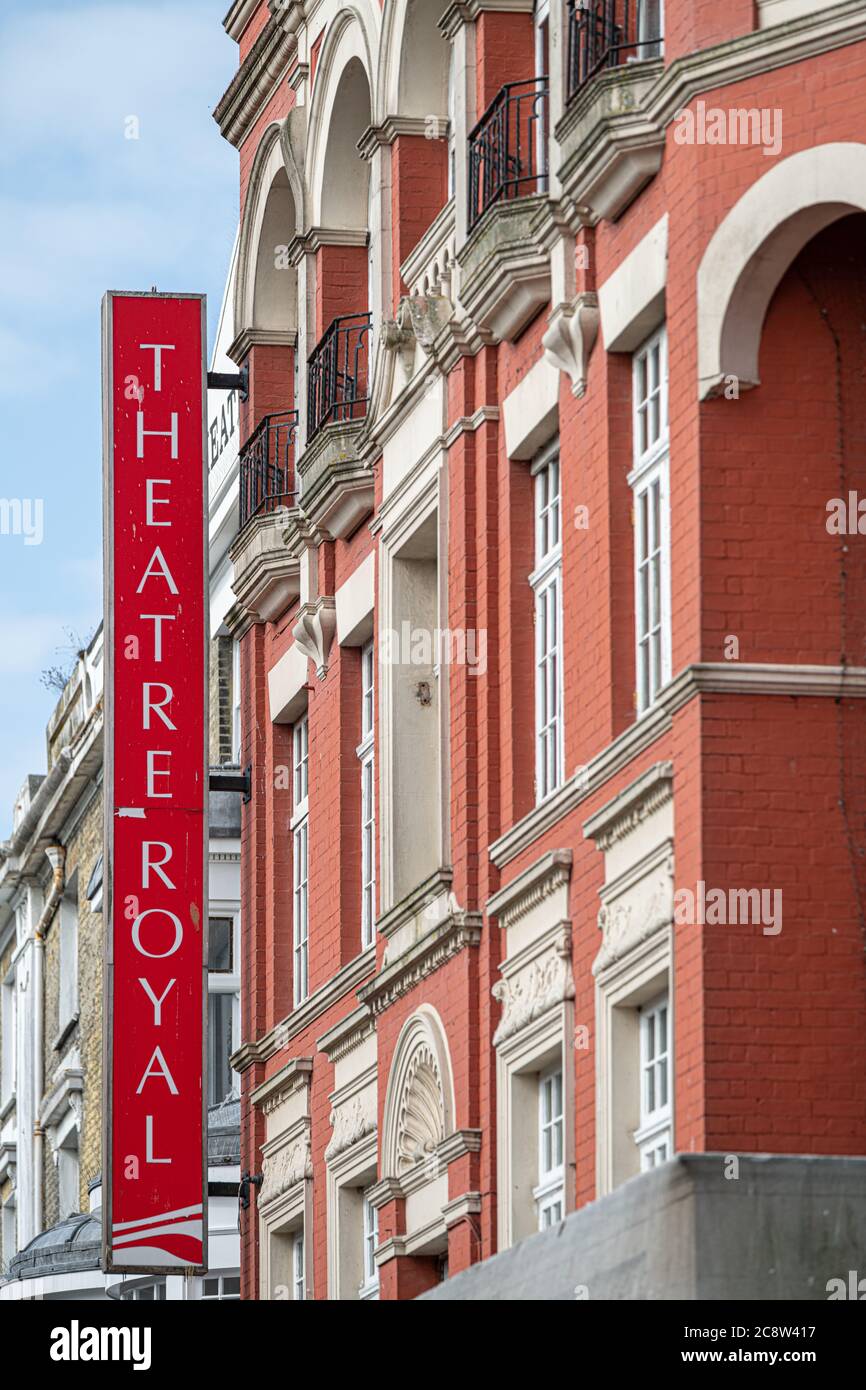 Das Theater Royal Brighton, das, wie die meisten britischen Theater, wegen der Covid-Pandemie in absehbarer Zeit geschlossen sein wird. New Road, Brighton, Stockfoto
